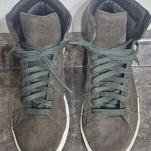 Pantofola D'oro Brown Suede Sneakers with Green Laces